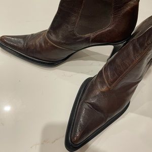 Michelle K pointy toe ankle booties.